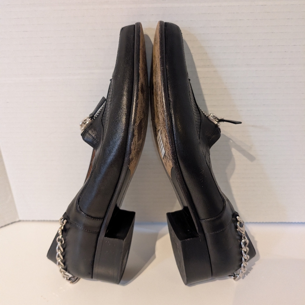 Tabitha Simmons Black Pump w Zipper & Chain Detail. EU Sz.40 Leather Made In Ita - Picture 4 of 16